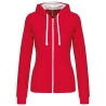 Sweat zippé capuche contrastée femme Blanc Kariban