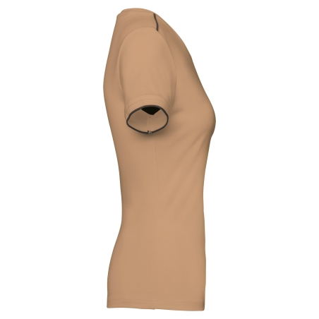 T-shirt Day To Day manches courtes femme Camel / noir – WK. Designed To Work – vue 3