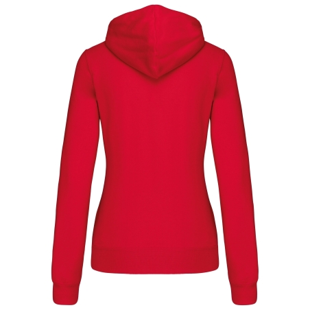 Sweat zippé capuche contrastée femme Blanc Kariban – vue 2