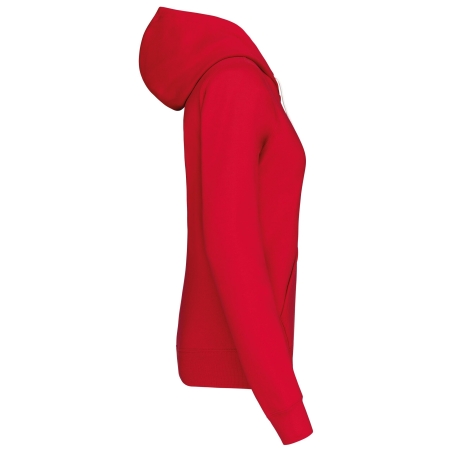 Sweat zippé capuche contrastée femme Blanc Kariban – vue 3