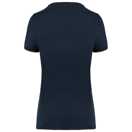 T-shirt Day To Day manches courtes femme Marine / orange fluo WK. Designed To Work – vue 2