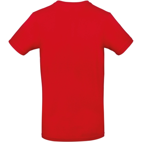 T-shirt homme rouge 185 g/m² B&C E190 – col rond coupe droite – vue 2