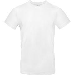 T-shirt homme blanc 185 g/m² E190 B&C – Col rond coupe droite