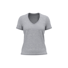 T-shirt bio col V femme gris Kariban BIO150 – 140 g/m²