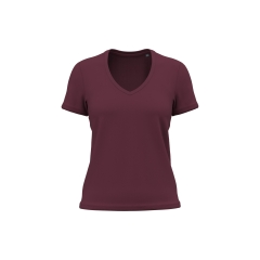 T-shirt col V bio femme bordeaux 140 g/m² – Kariban