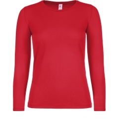 T-shirt manches longues femme Rouge B&C E150