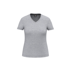 T-shirt col V écoresponsable antibactérien femme Gris WK. Designed To Work