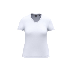 T-shirt col V écoresponsable antibactérien femme Blanc – WK. Designed To Work