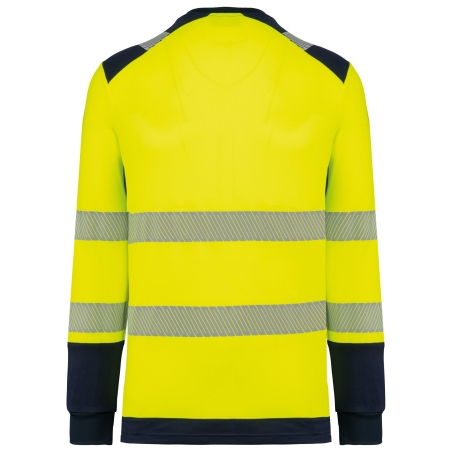 T-shirt sécurité manches longues recyclé jaune WK. Designed To Work – vue 2