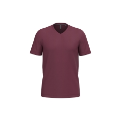 T-shirt col V manches courtes Bordeaux Kariban homme