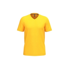 T-shirt col V manches courtes Jaune homme Kariban