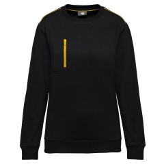 Sweat-shirt Day To Day zip poche contrastée Noir / jaune WK. Designed To Work