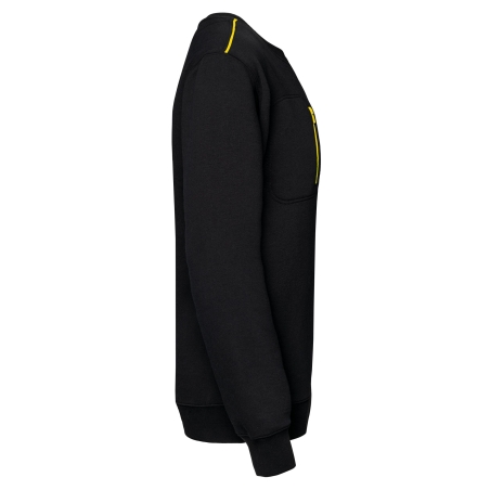 Sweat-shirt Day To Day zip poche contrastée Noir / jaune WK. Designed To Work – vue 3