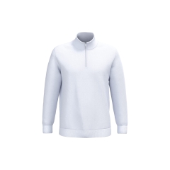 Sweat col 1/4 zip blanc Kariban – 280 g/m²