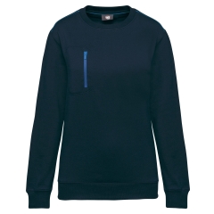Sweat-shirt Day To Day zip poche contrastée Bleu WK. Designed To Work