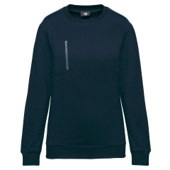 Sweat-shirt zip poche contrastée Gris WK. Designed To Work