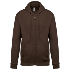 Sweat-shirt zippé capuche unisexe Marron Kariban