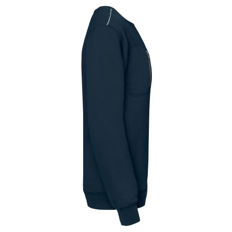 Sweat-shirt zip poche contrastée Gris WK. Designed To Work – vue 3