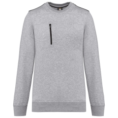 Sweat-shirt Day To Day zip poche contrastée Gris oxford / noir WK. Designed To Work