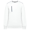 Sweat-shirt zip poche contrastée Blanc/Marine WK. Designed To Work