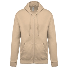 Sweat-shirt zippé capuche unisexe Beige Kariban