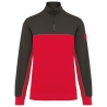 Sweat col 1/4 zip écoresponsable bicolore Gris WK. Designed To Work