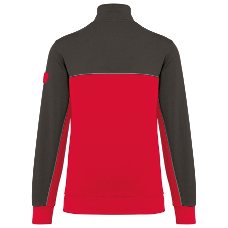 Sweat col 1/4 zip écoresponsable bicolore Gris WK. Designed To Work – vue 2