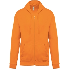 Sweat-shirt zippé capuche unisexe Orange Kariban