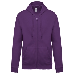 Sweat-shirt zippé capuche Kariban violet – unisexe