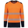 Sweat-shirt sécurité recyclé col rond Orange WK. Designed To Work