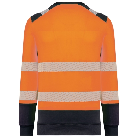 Sweat-shirt sécurité recyclé col rond Orange WK. Designed To Work – vue 2