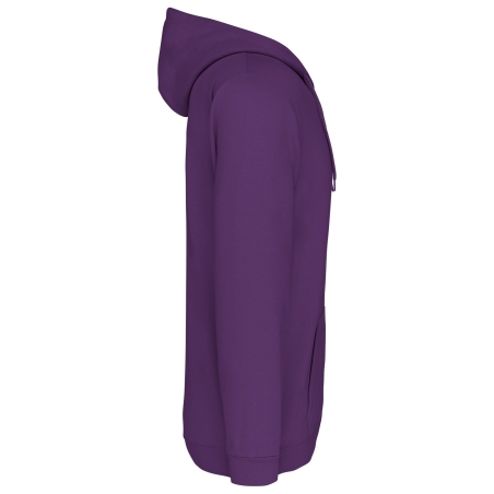 Sweat-shirt zippé capuche Kariban violet – unisexe – vue 3