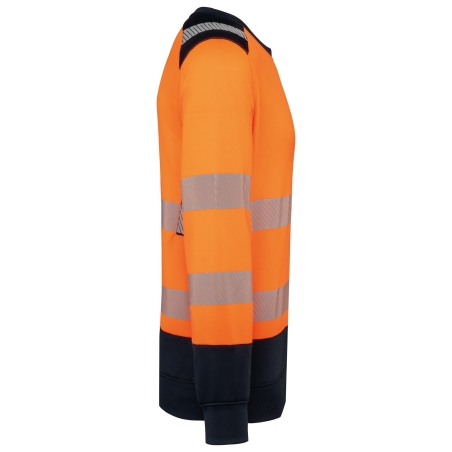 Sweat-shirt sécurité recyclé col rond Orange WK. Designed To Work – vue 3