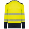 Sweat-shirt sécurité recyclé col rond jaune WK. Designed To Work – vue 2