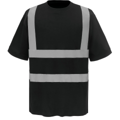 T-shirt haute visibilité manches courtes Noir – Yoko
