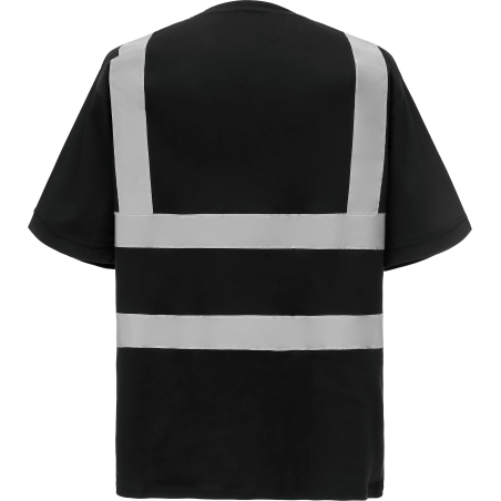 T-shirt haute visibilité manches courtes Noir – Yoko – vue 2