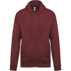 Sweat-shirt zippé capuche bordeaux unisexe Kariban