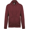 Sweat-shirt zippé capuche bordeaux unisexe Kariban