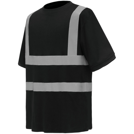 T-shirt haute visibilité manches courtes Noir – Yoko – vue 3
