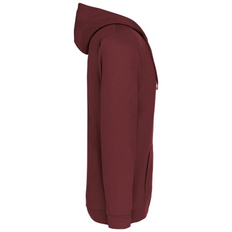 Sweat-shirt zippé capuche bordeaux unisexe Kariban – vue 3