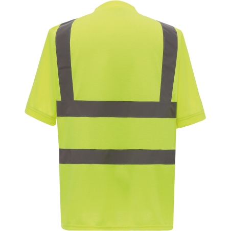 T-shirt haute visibilité manches courtes jaune Yoko – vue 2