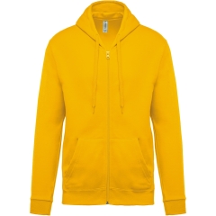 Sweat-shirt zippé capuche unisexe Jaune Kariban