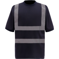T-shirt haute visibilité manches courtes Marine – Yoko