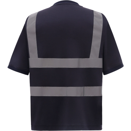 T-shirt haute visibilité manches courtes Marine – Yoko – vue 2