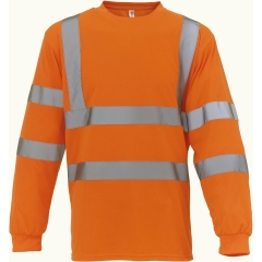 T-shirt haute visibilité manches longues Orange Yoko – EN ISO 20471 cat. 3