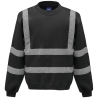 Sweat-shirt haute visibilité col rond Noir – Yoko