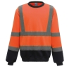 Sweat-shirt haute visibilité col rond Orange / marine Yoko