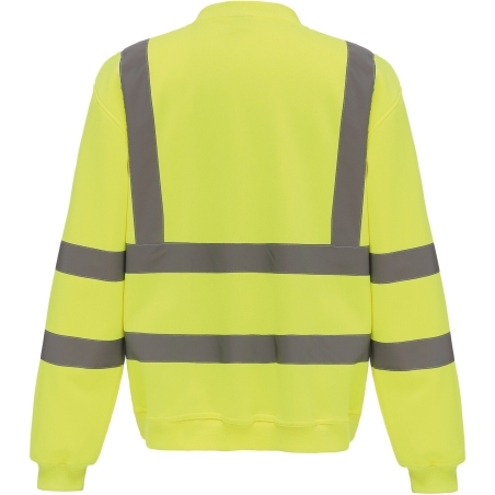 Sweat-shirt haute visibilité col rond Jaune – Yoko – vue 2
