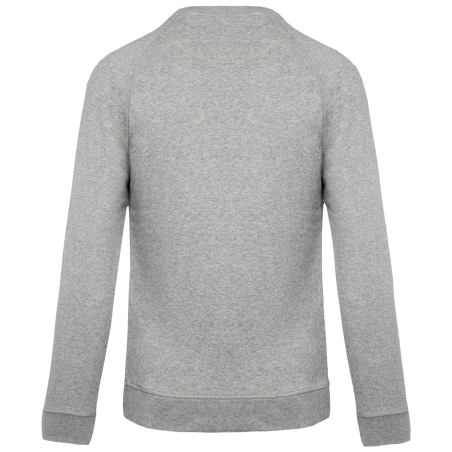 Sweat-shirt Bio Col Rond Gris Chiné Kariban – French Terry – vue 2