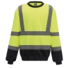 Sweat-shirt haute visibilité col rond Jaune / marine Yoko